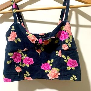 Cabbage Rose Bralette/cropped top